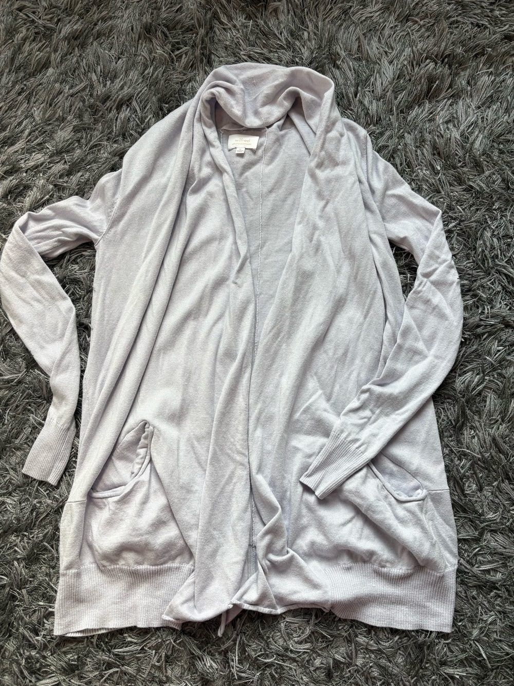 Aritzia Wilfred light gray silk & cashmere cardigan